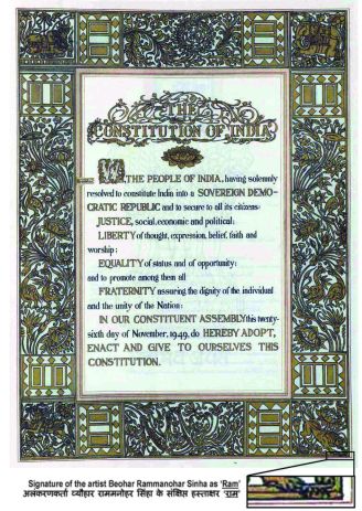 Original Preamble to the Constitution of India